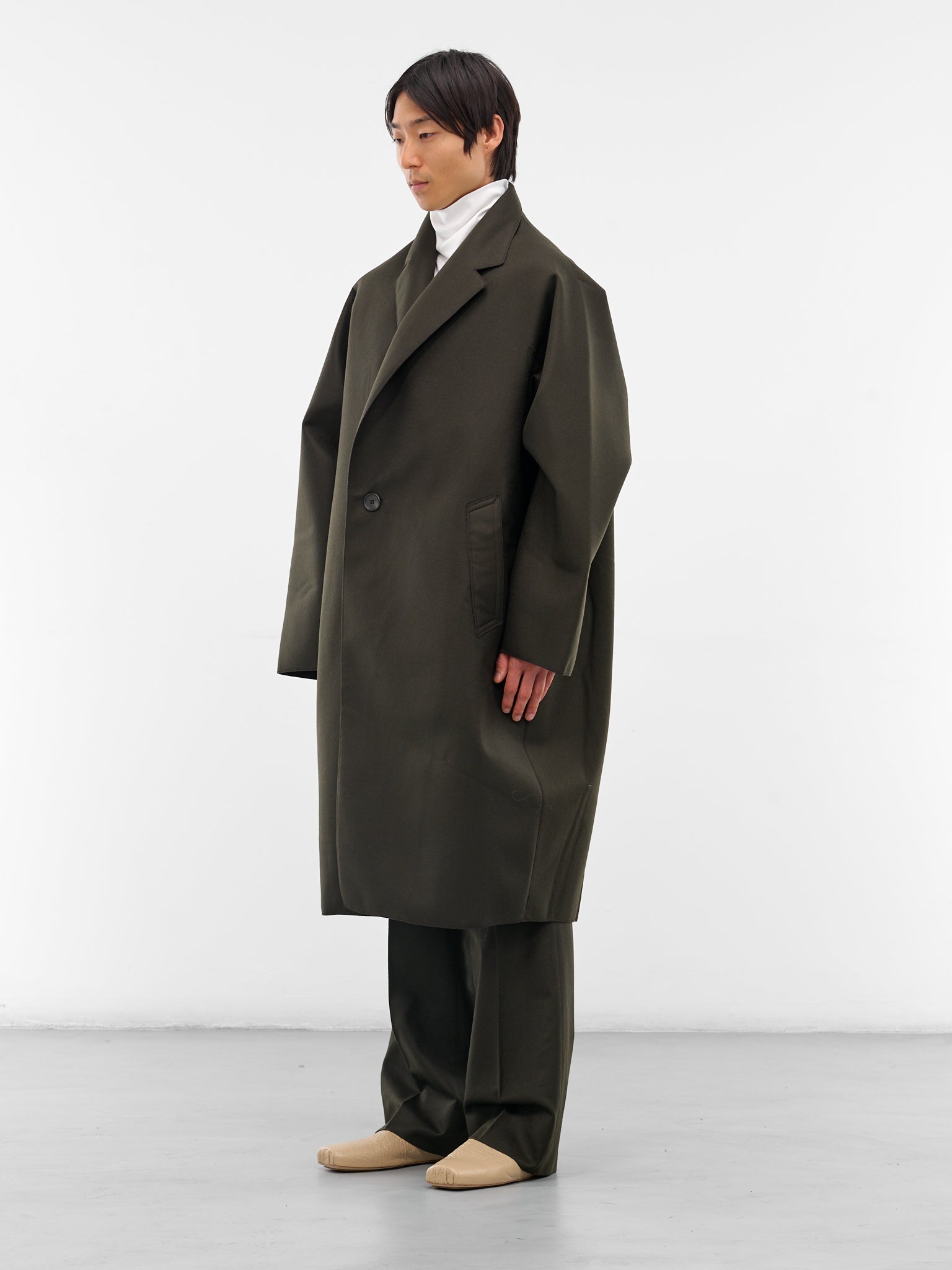 Olive Wool Oversized Coat (RM252-031-DARK-OLIVE)