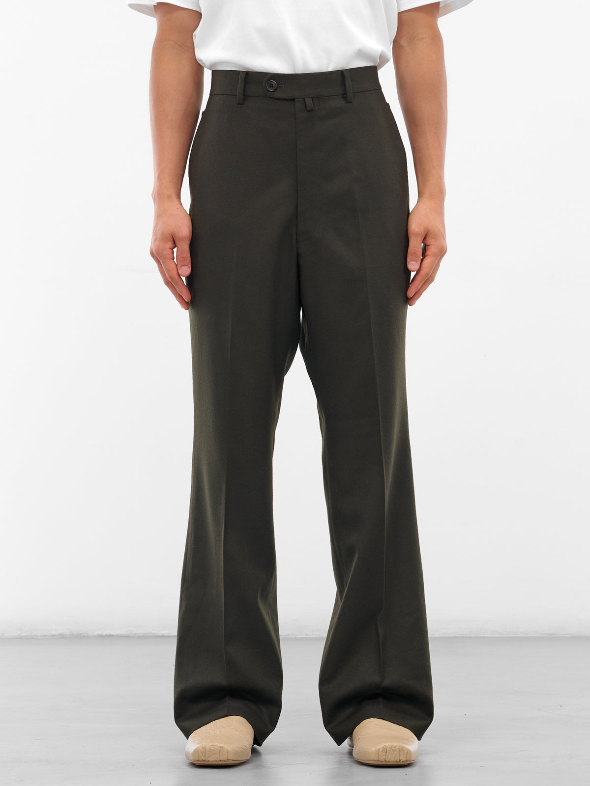 Olive Wool Tailored Trousers (RM252-039-DARK-OLIVE)