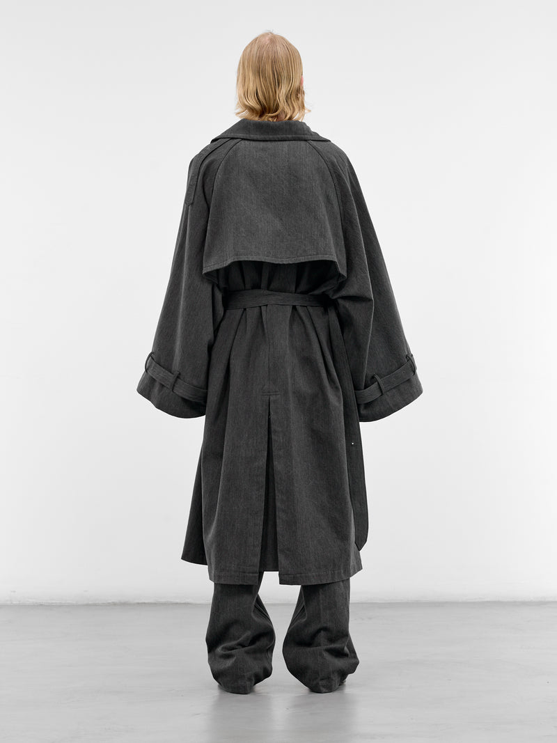 Gray Oversized Kimono Trench Coat (RM261-014-GRAY)