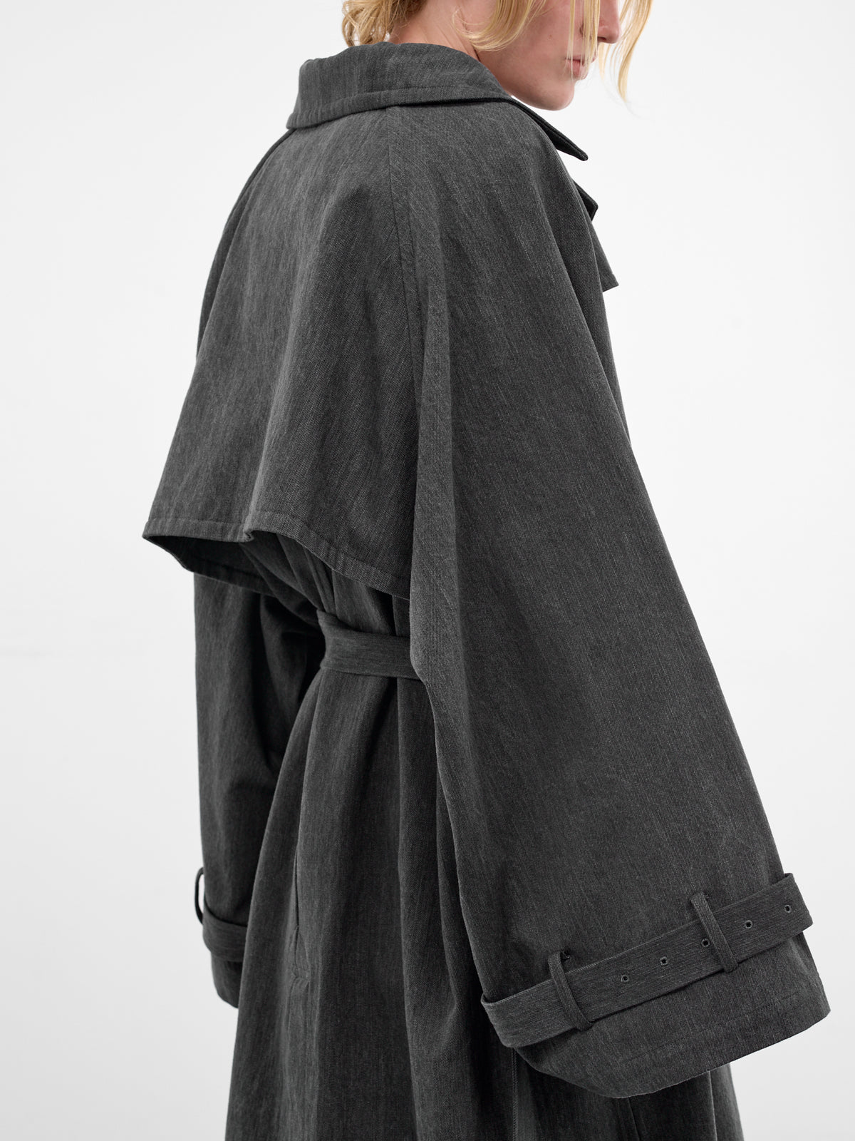 Gray Oversized Kimono Trench Coat (RM261-014-GRAY)