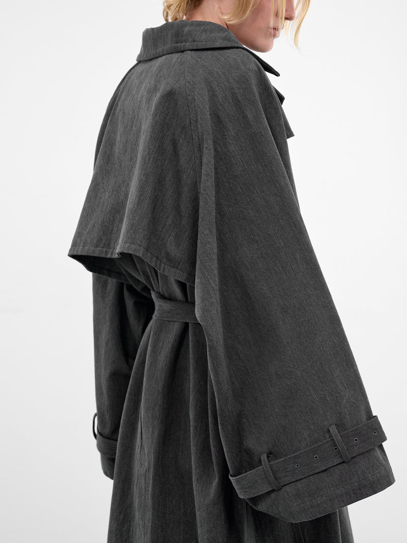 Gray Oversized Kimono Trench Coat (RM261-014-GRAY)
