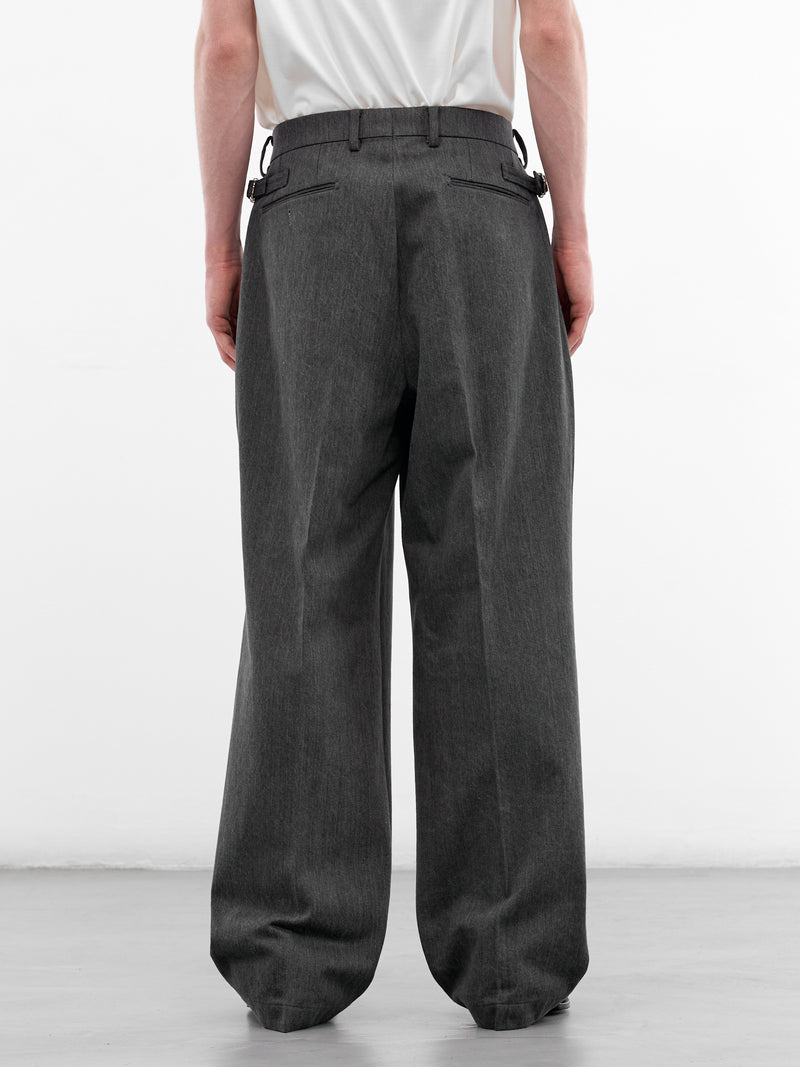 Gray Denim Wide Pleated Trousers (RM261-017-GRAY)