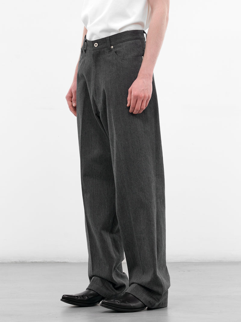 Gray Denim Wide Baggy Jeans (RM261-018-GRAY)