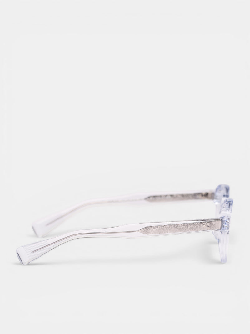 Transparent Engraved Crown Panto Glasses (RM261-027-CLEAR)