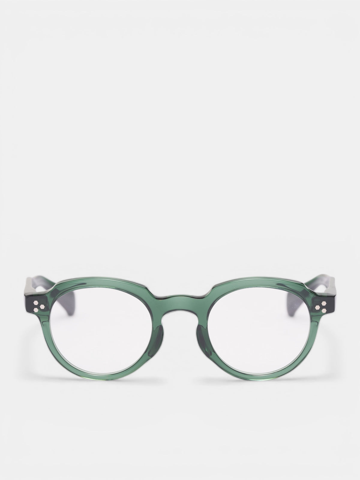 Green Translucent Crown Panto Glasses (RM261-027-GREEN)