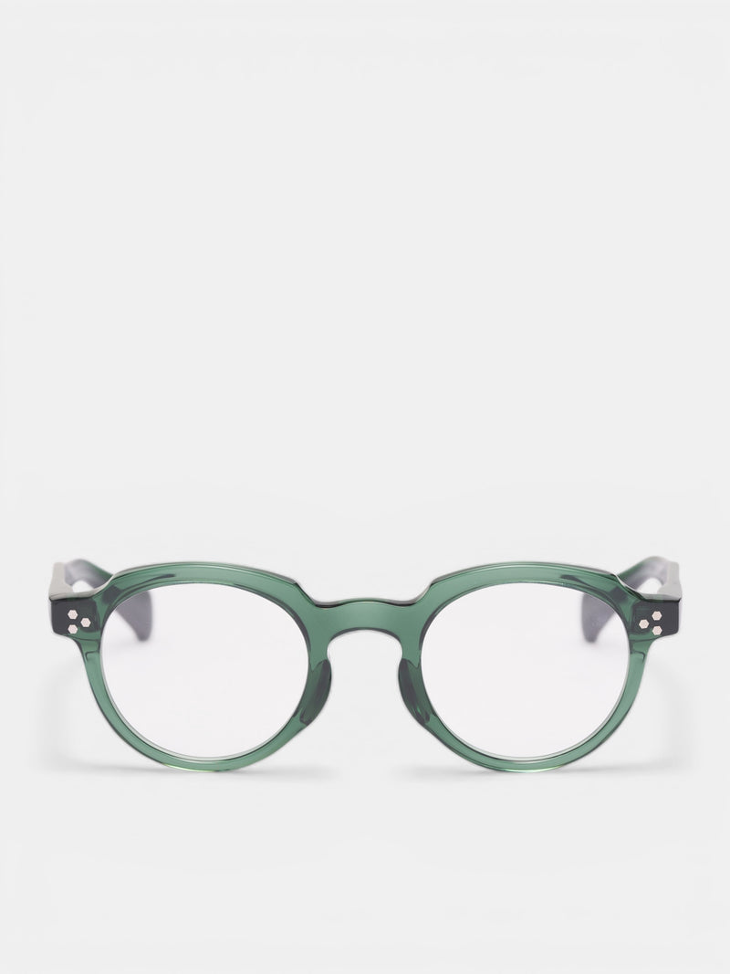 Green Translucent Crown Panto Glasses (RM261-027-GREEN)