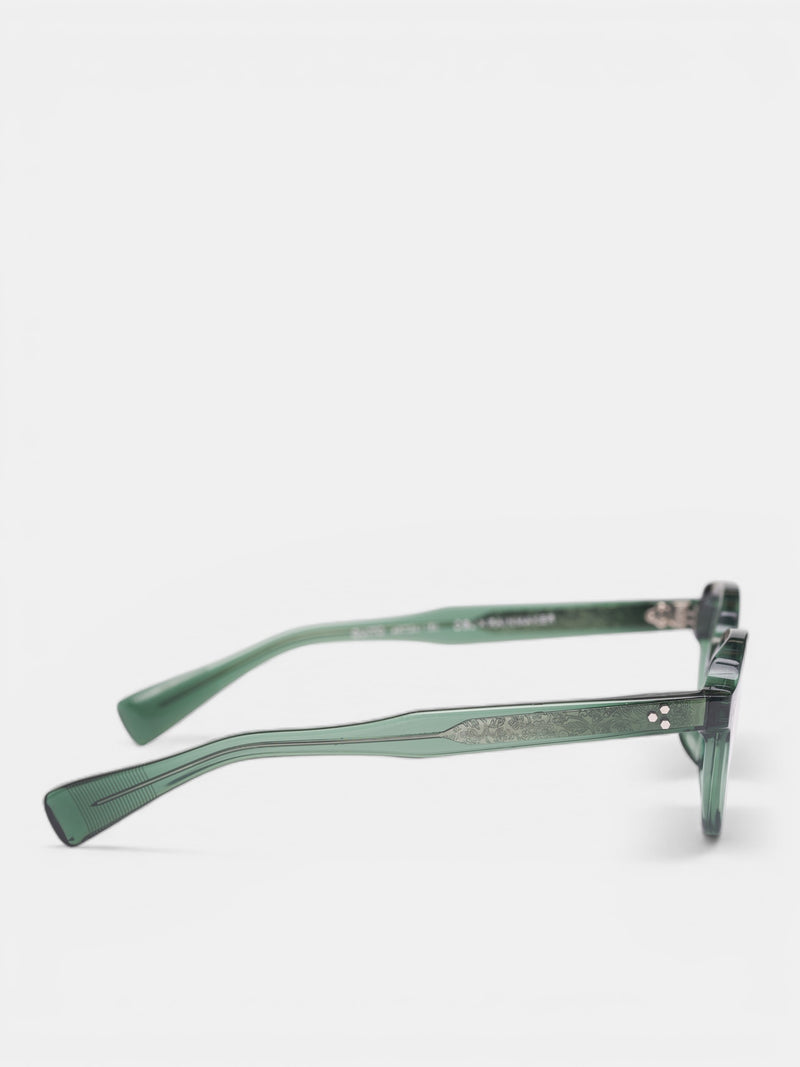 Green Translucent Crown Panto Glasses (RM261-027-GREEN)