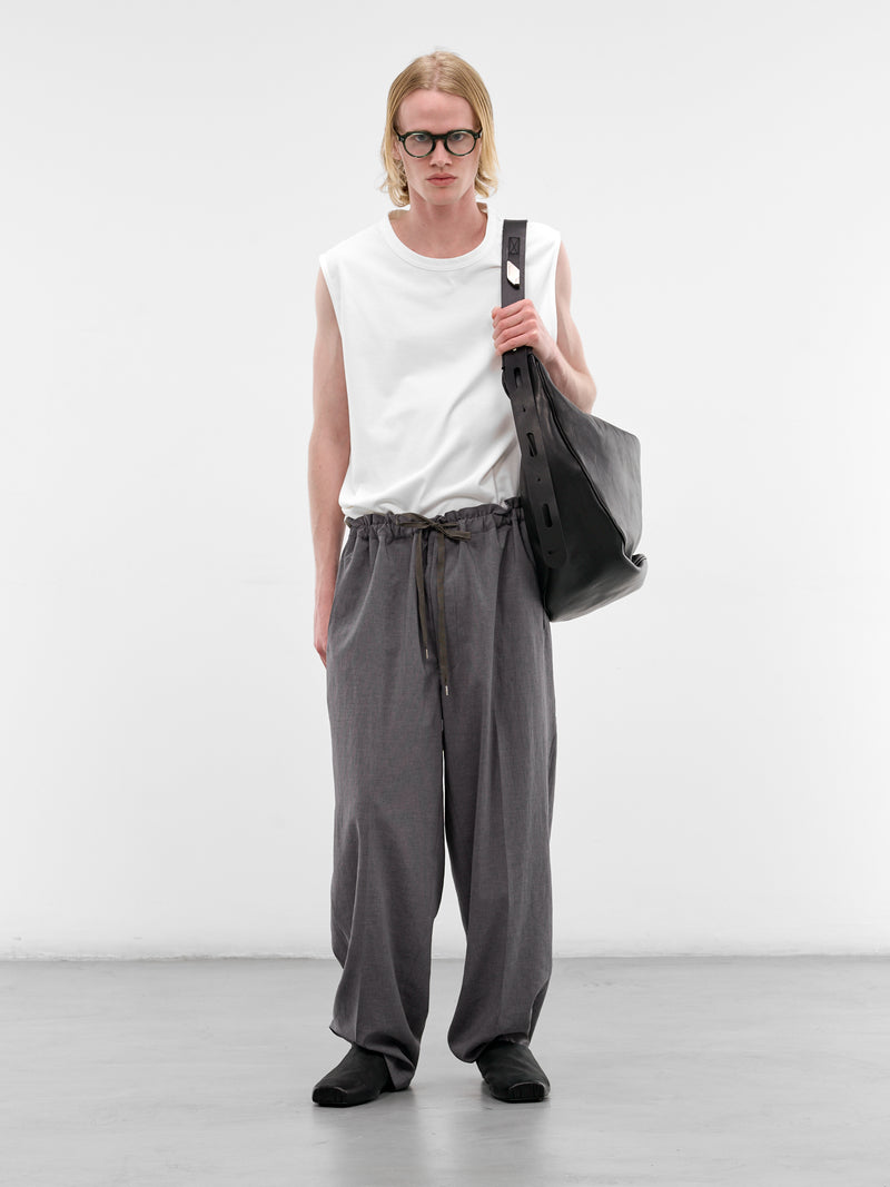 Gray Gathered Drawstring Baggy Pants (RM261-040-GRAY)
