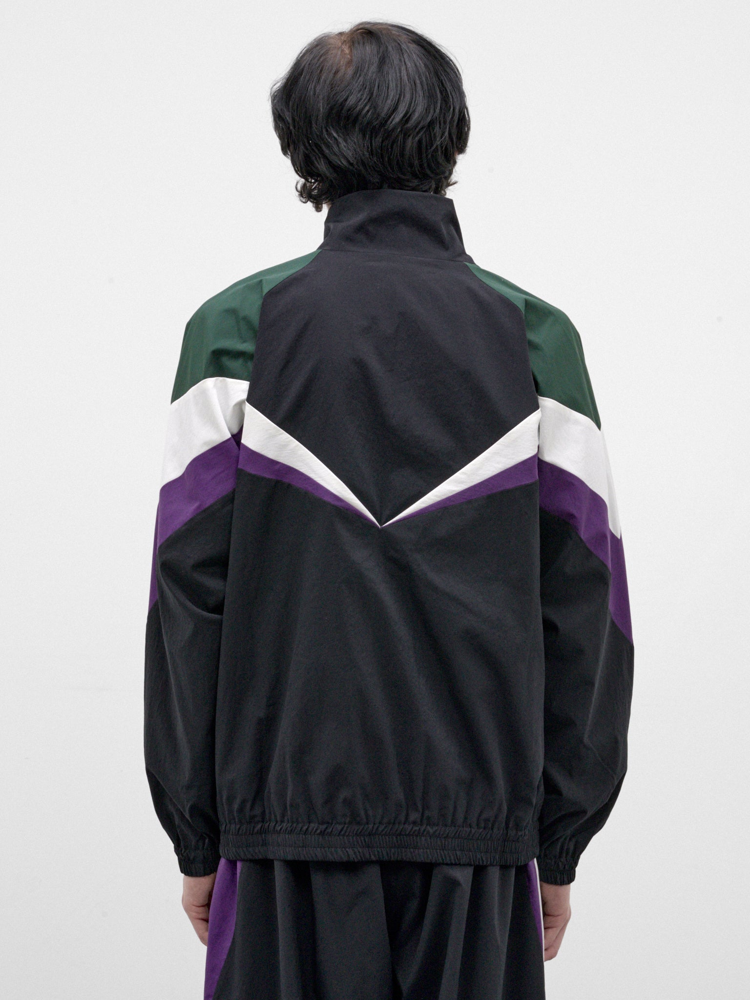 Paneled Chevron Track Jacket ( RM262-013-BLACK)
