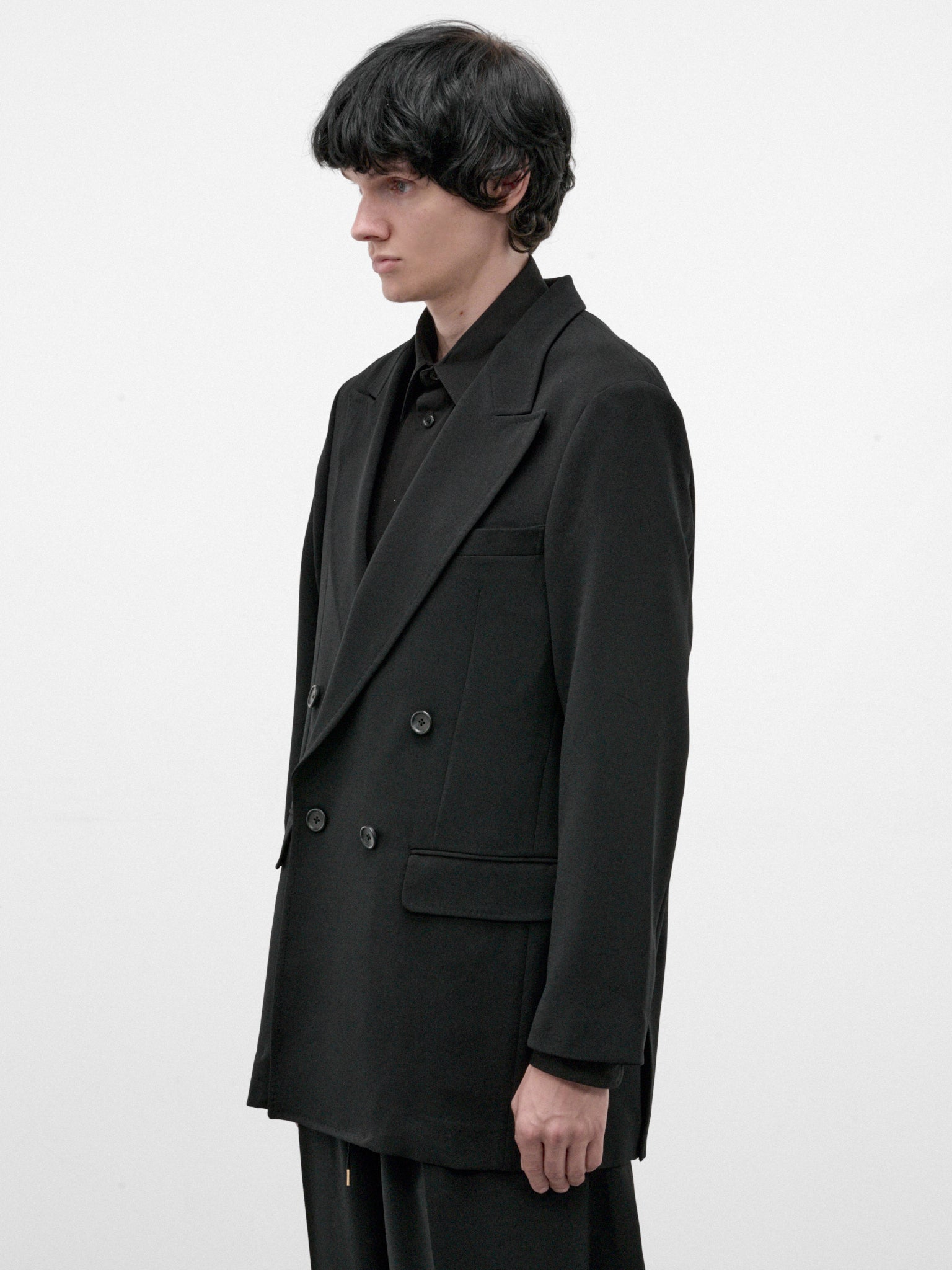 Black Double-Breasted Blazer (RM262-003-BLACK)