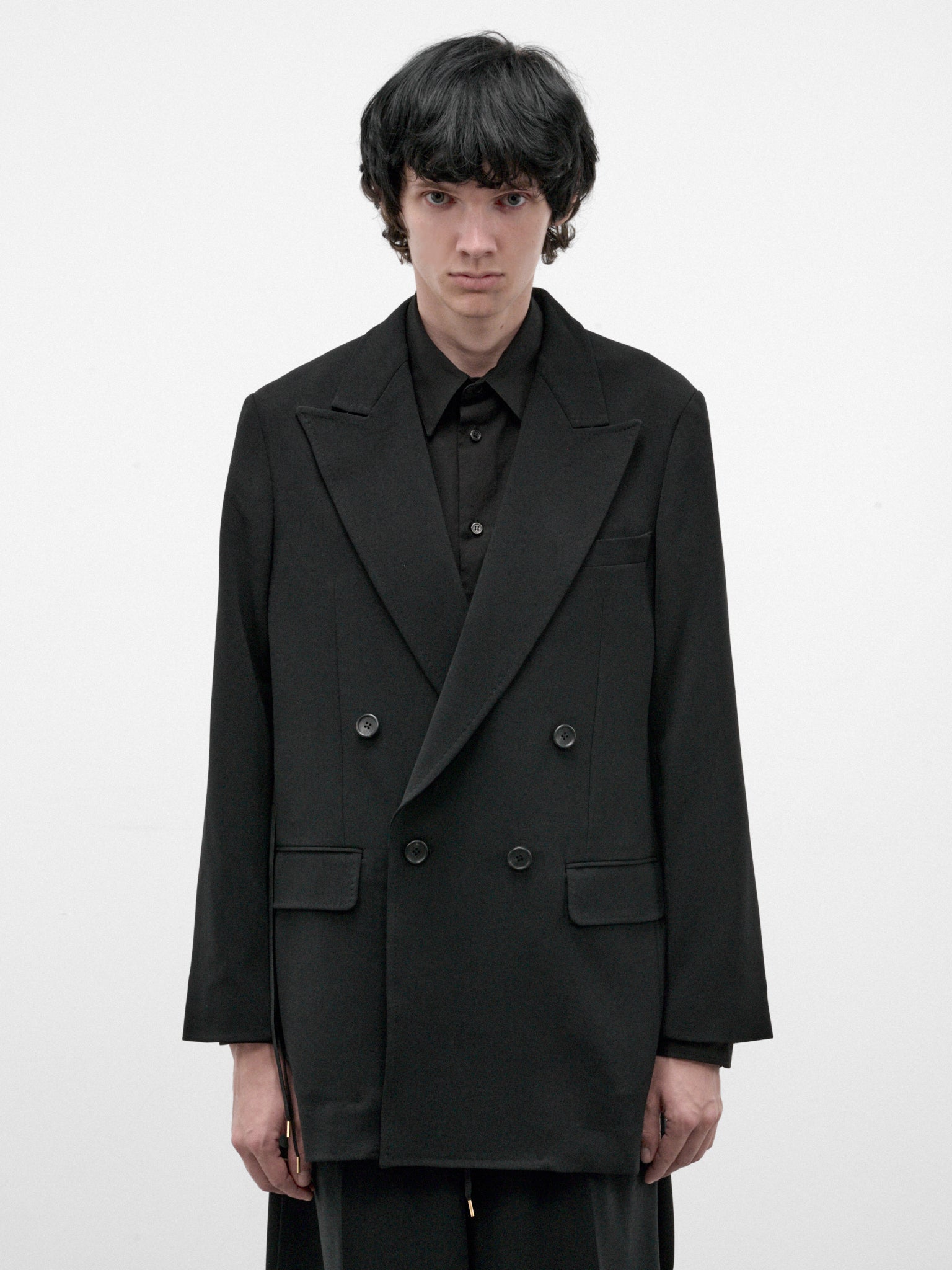 Black Double-Breasted Blazer (RM262-003-BLACK)
