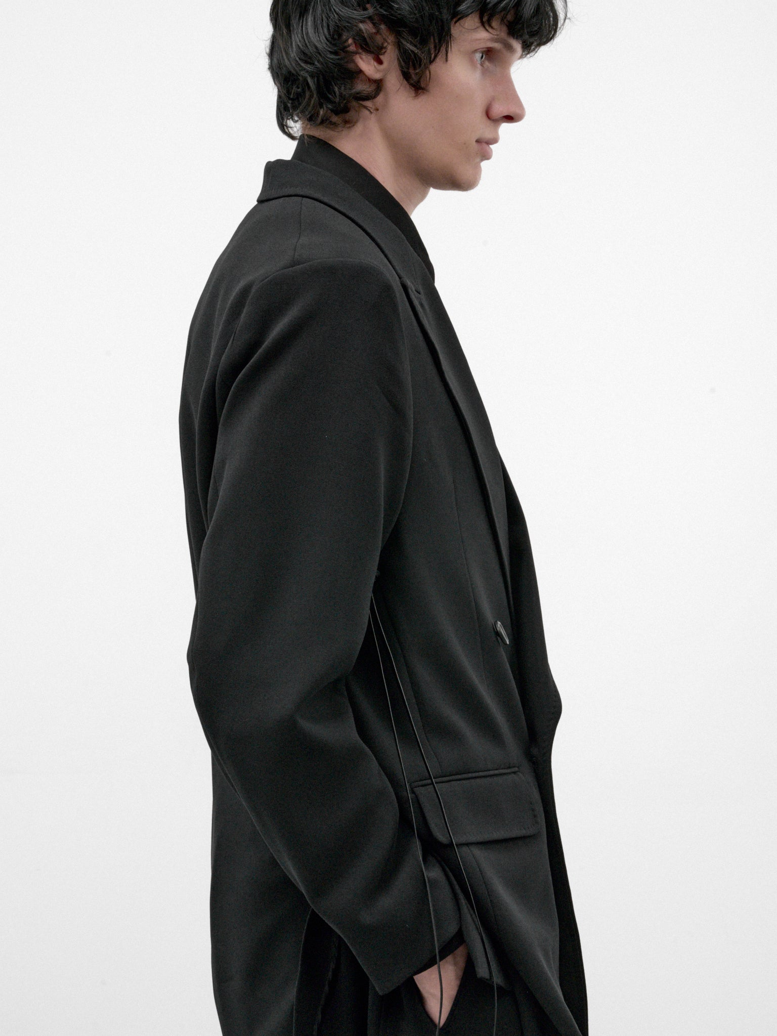 Black Double-Breasted Blazer (RM262-003-BLACK)