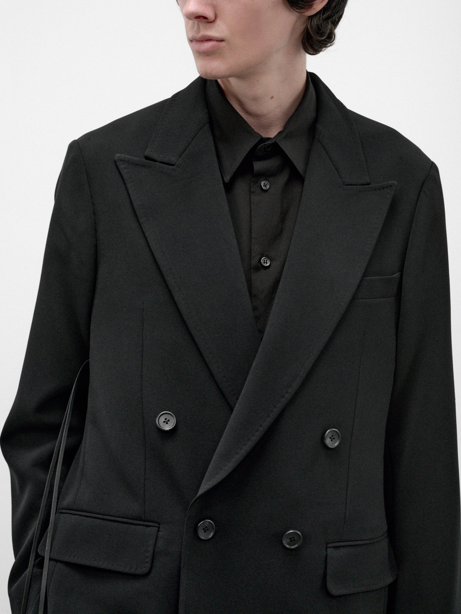 Black Double-Breasted Blazer (RM262-003-BLACK)