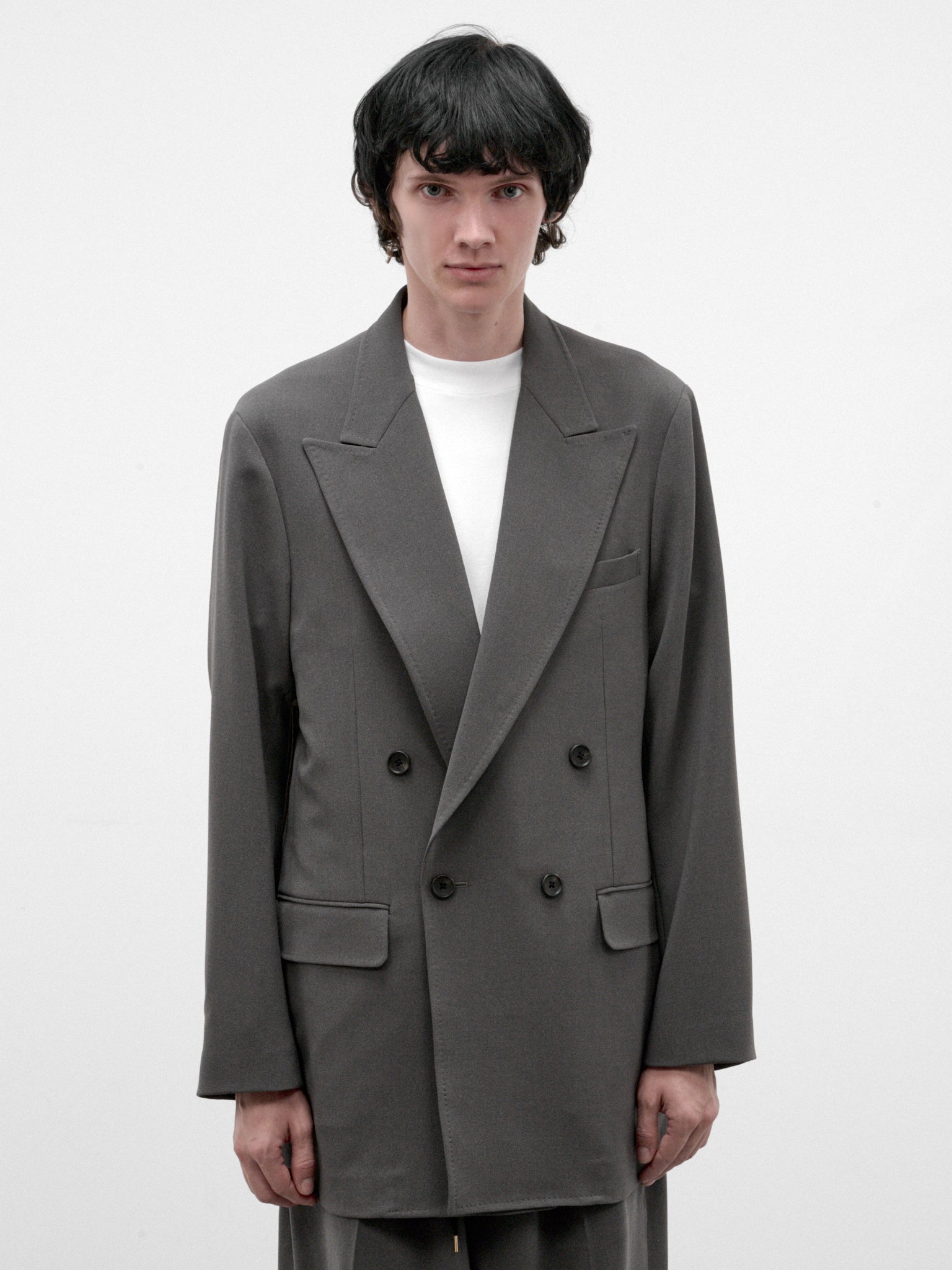 Gray Double-Breasted Blazer (RM262-003-GRAY)