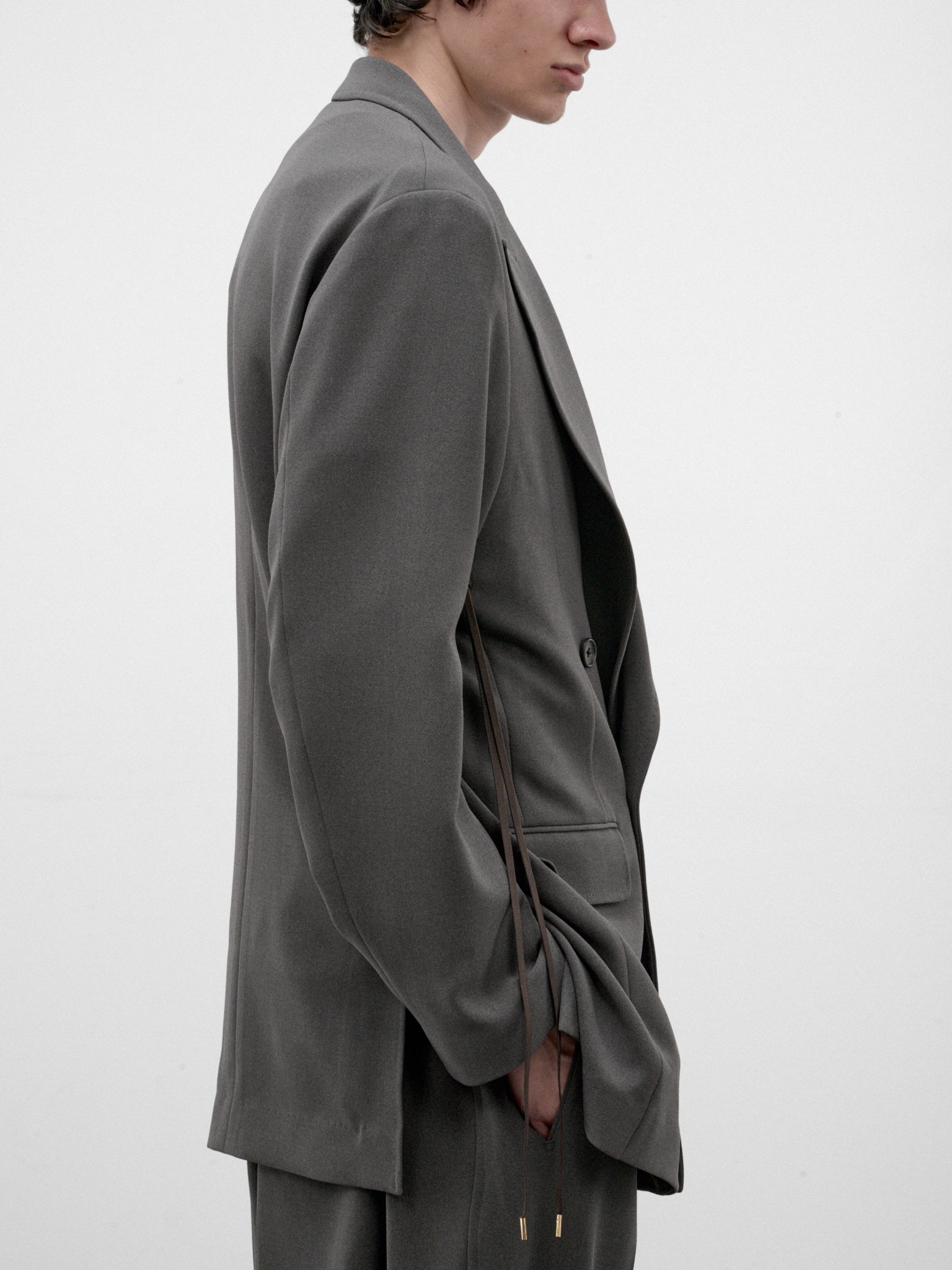 Gray Double-Breasted Blazer (RM262-003-GRAY)