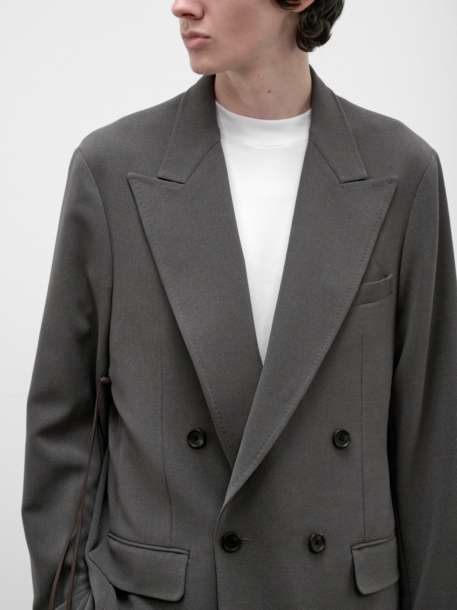Gray Double-Breasted Blazer (RM262-003-GRAY)