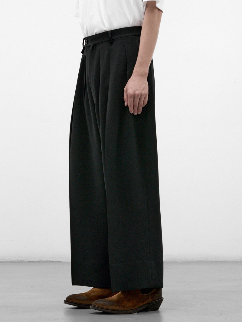 Black Wide Leg Trousers (RM262-007-BLACK)