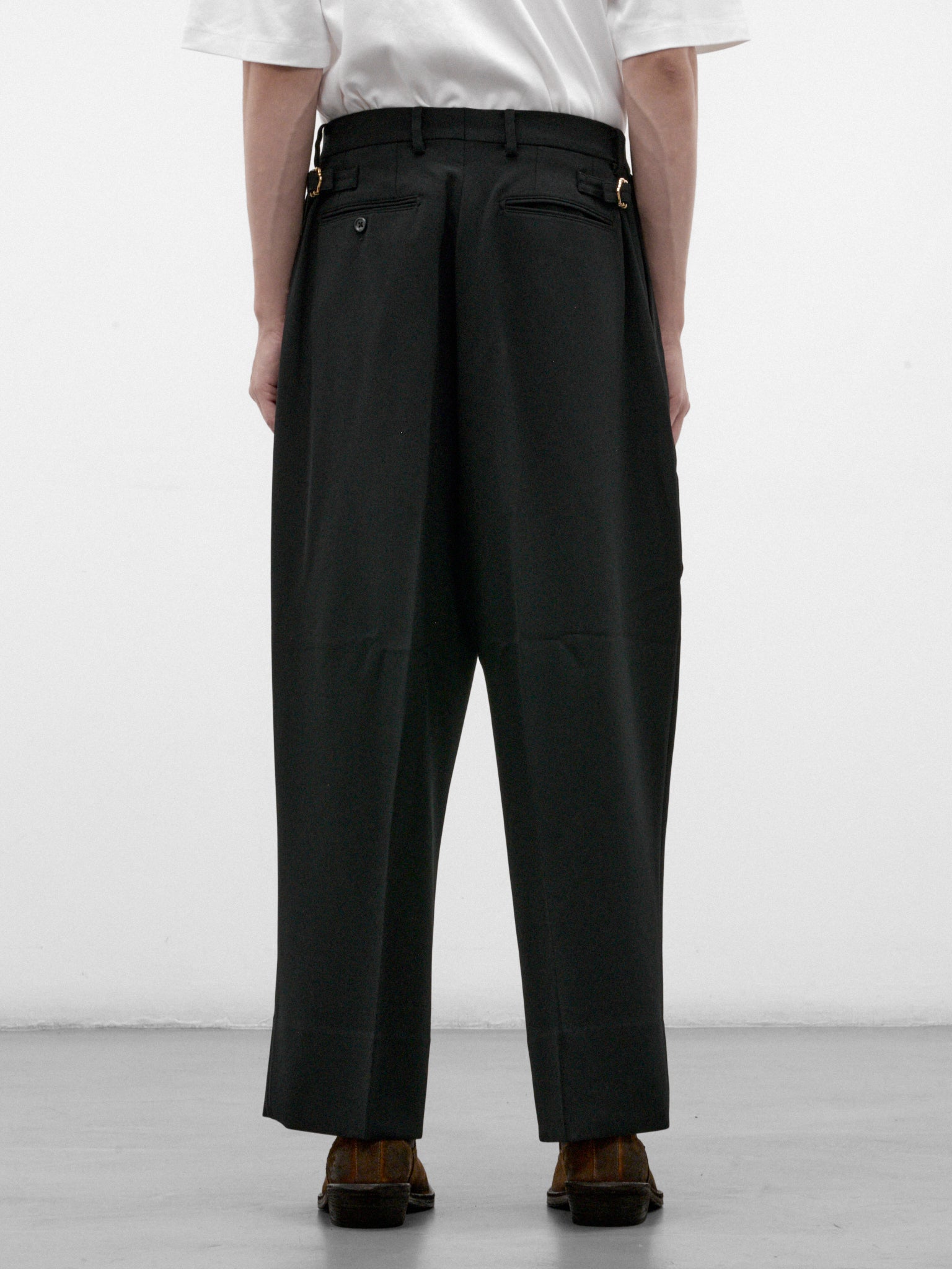 Black Wide Leg Trousers (RM262-007-BLACK)
