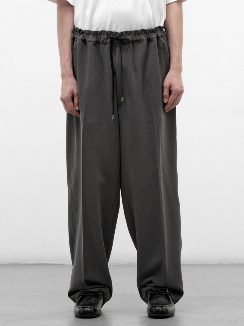 Gray Wide Leg Drawstring Trousers (RM262-009-GRAY)