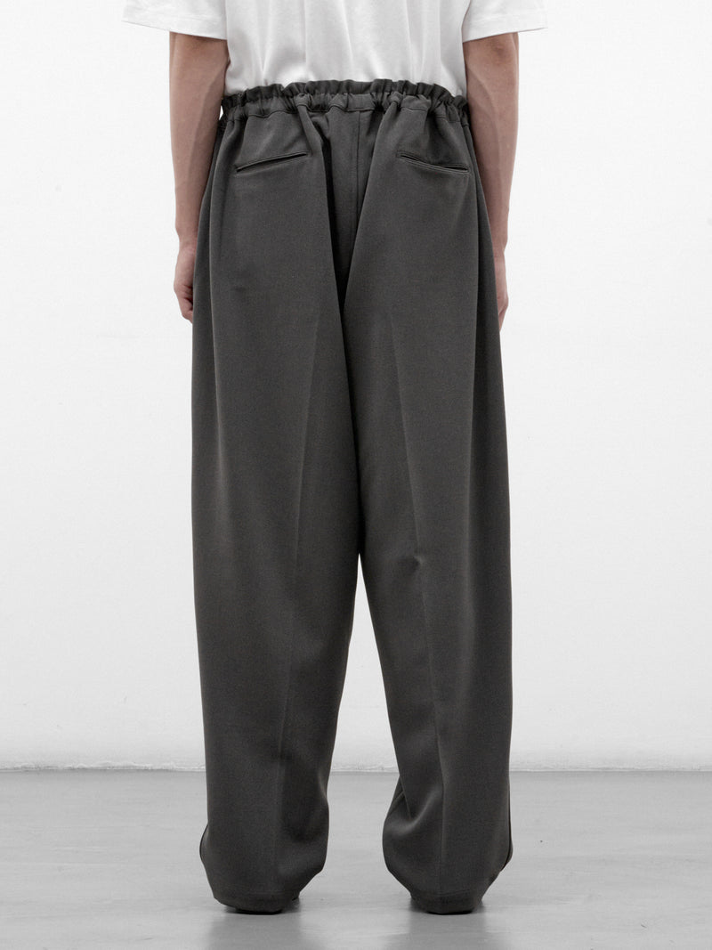 Gray Wide Leg Drawstring Trousers (RM262-009-GRAY)