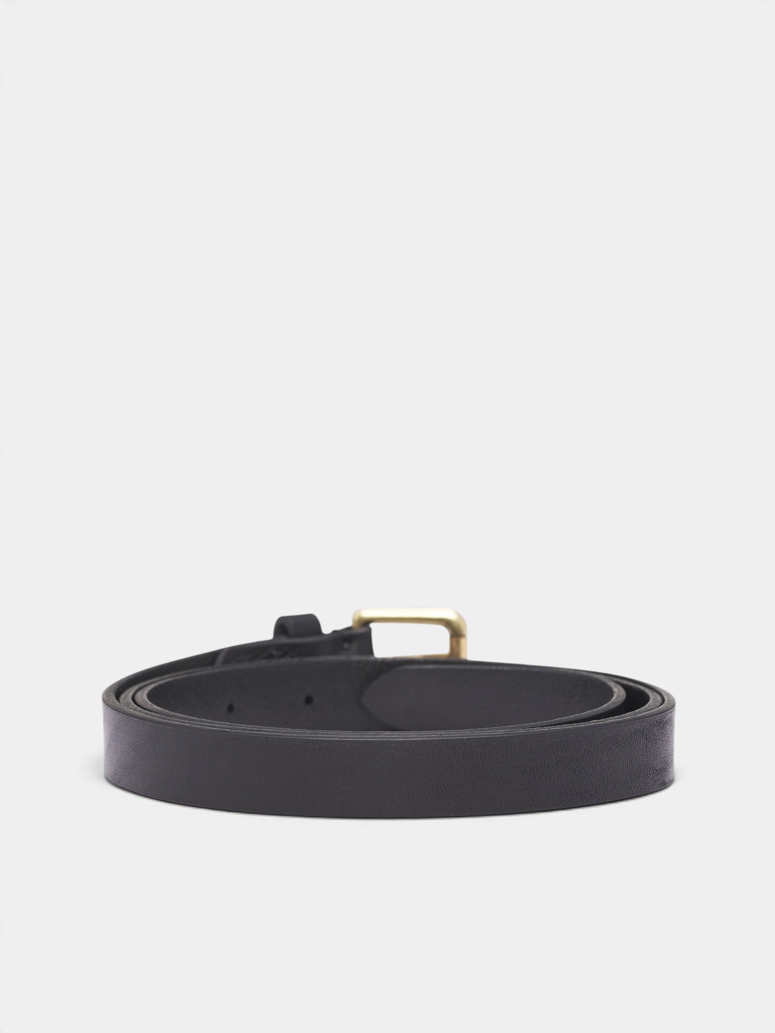 Black Leather Roll Buckle Belt (RM262-025-BLACK)