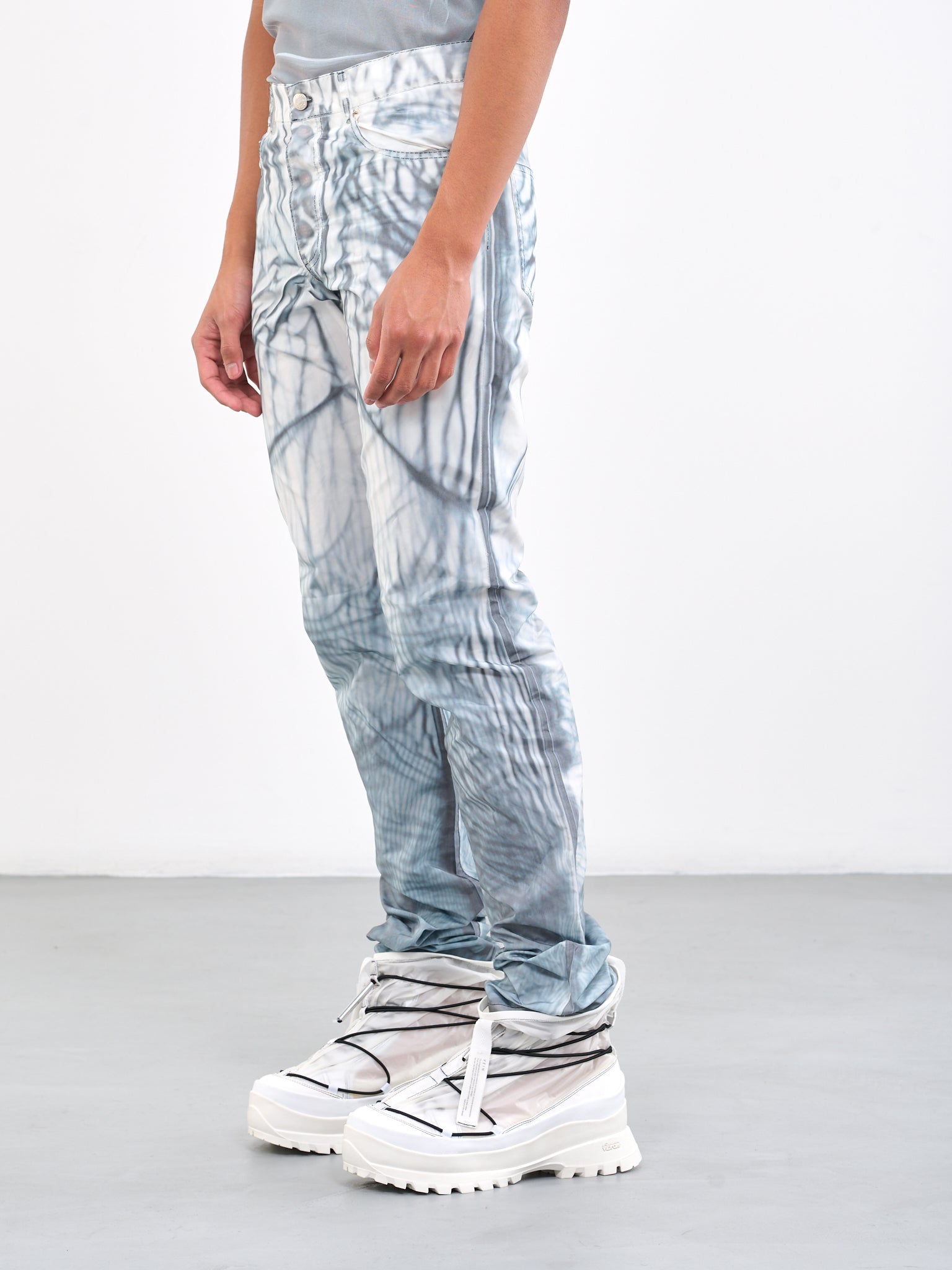 WGS Airbag Slim Trousers (RMA-T09-WHITE-BLACK-PRINT)