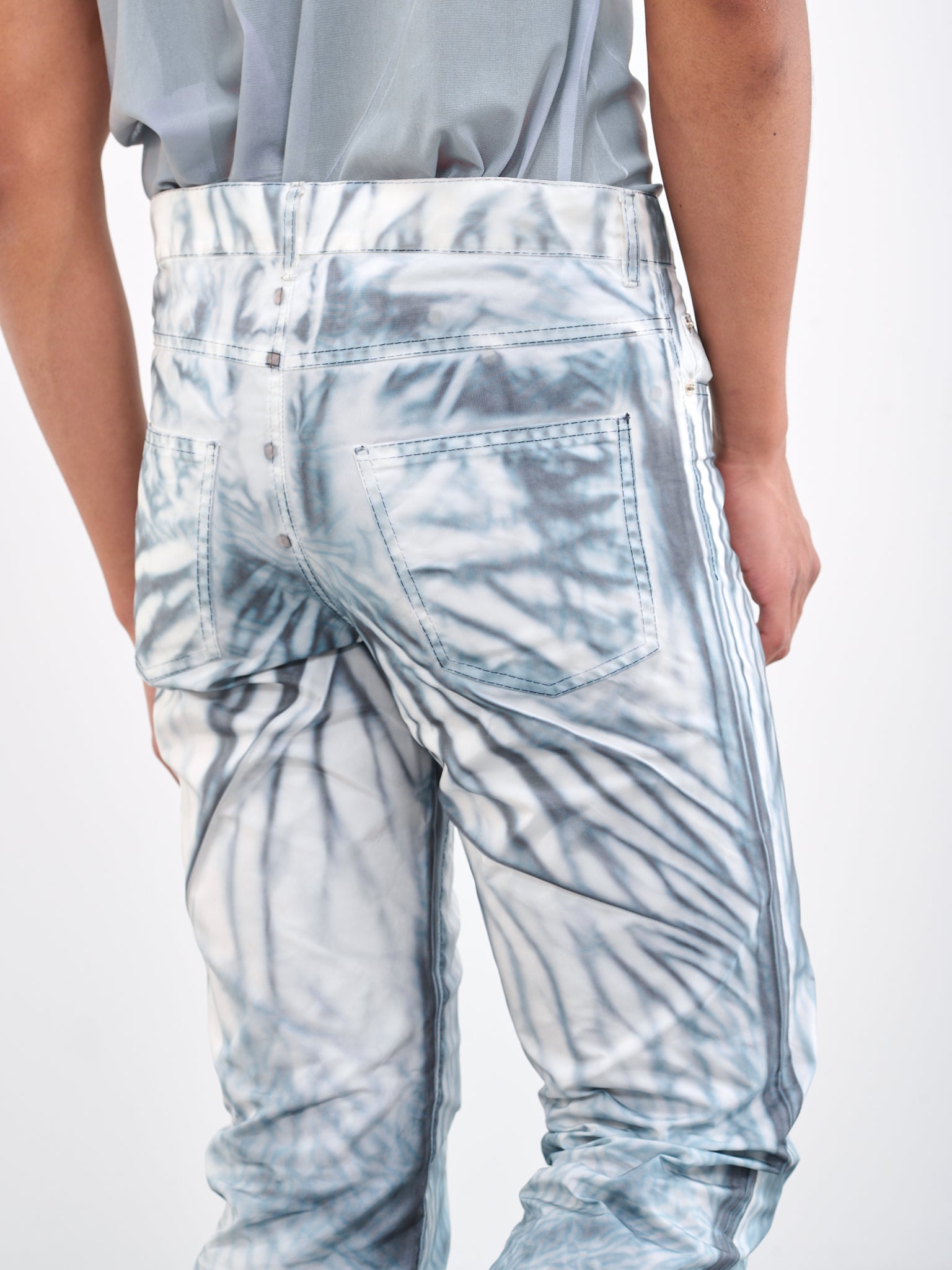 WGS Airbag Slim Trousers (RMA-T09-WHITE-BLACK-PRINT)