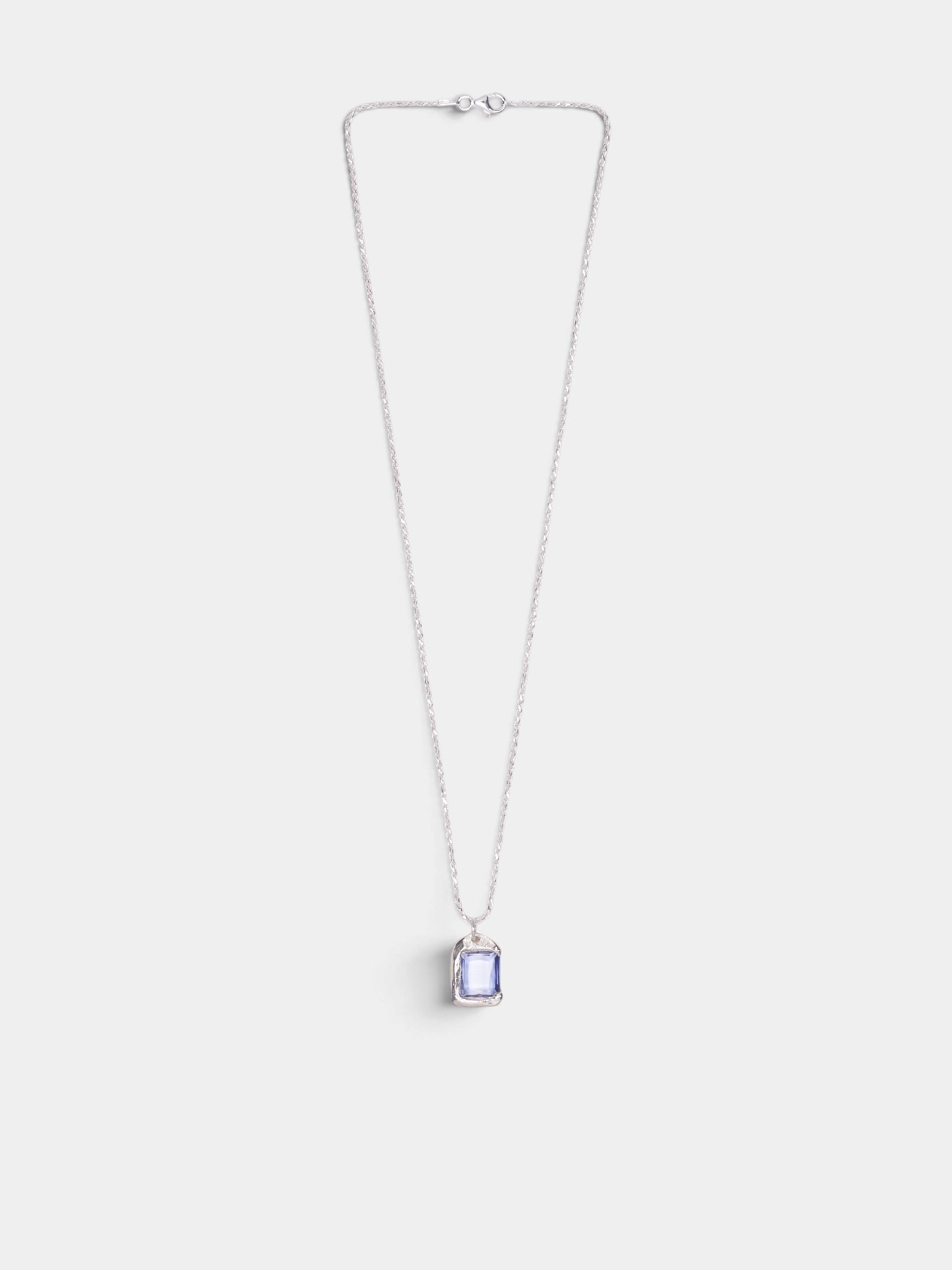 Blue Silver Rose Pendant Necklace (ROSE-PENDANT-BLUE)