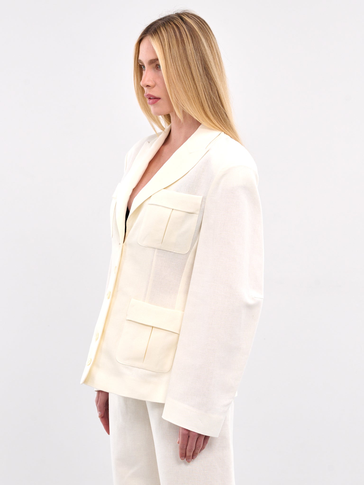 Tailored Cargo Blazer (ROWA15170ARA372-WHITE)