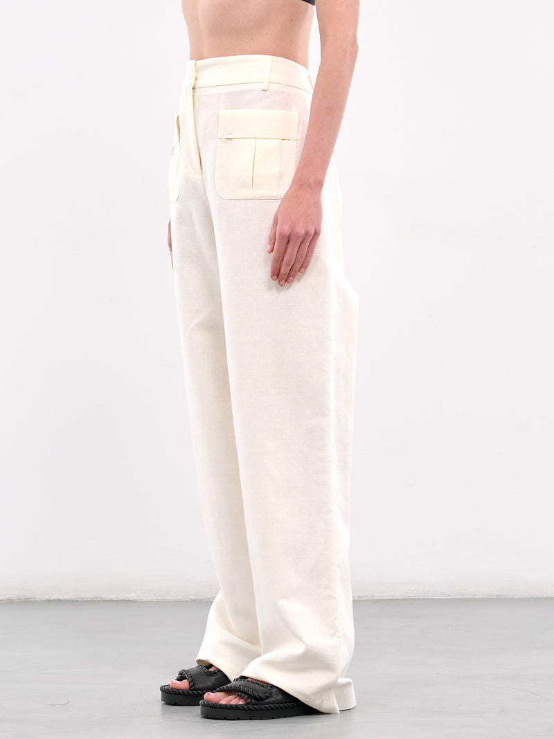 Wide Leg Cargo Pants (ROWA30161RRA372-WHITE)