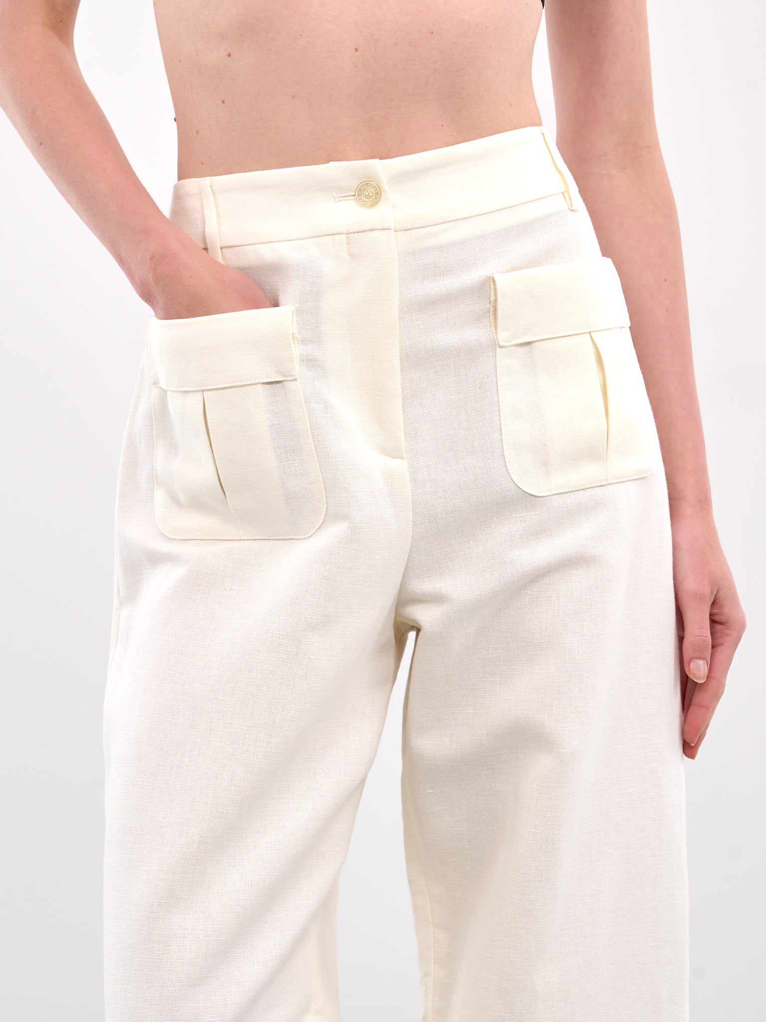 Wide Leg Cargo Pants (ROWA30161RRA372-WHITE)