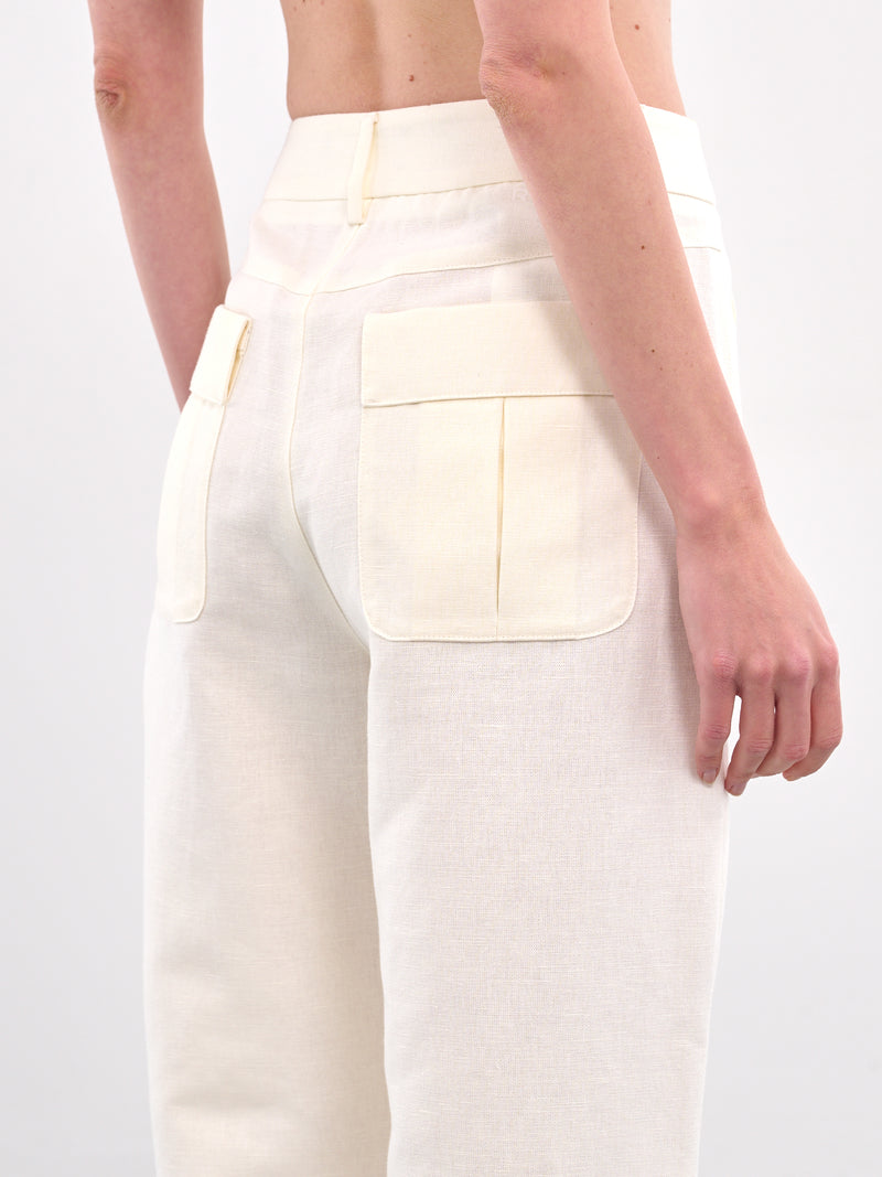 Wide Leg Cargo Pants (ROWA30161RRA372-WHITE)
