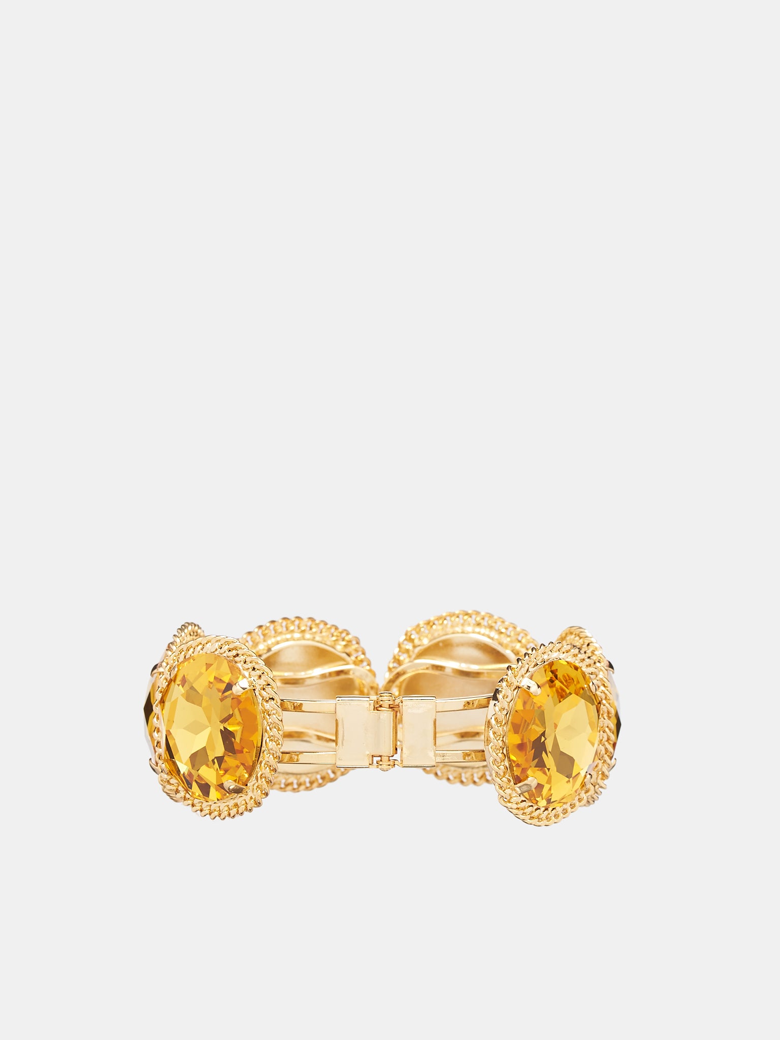 Round Cut Crystal Bracelet (RR-A315132-YELLOW-GOLD)