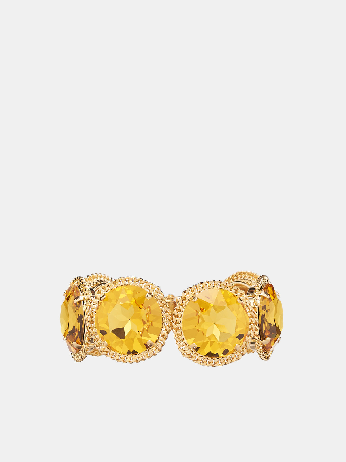 Round Cut Crystal Bracelet (RR-A315132-YELLOW-GOLD)