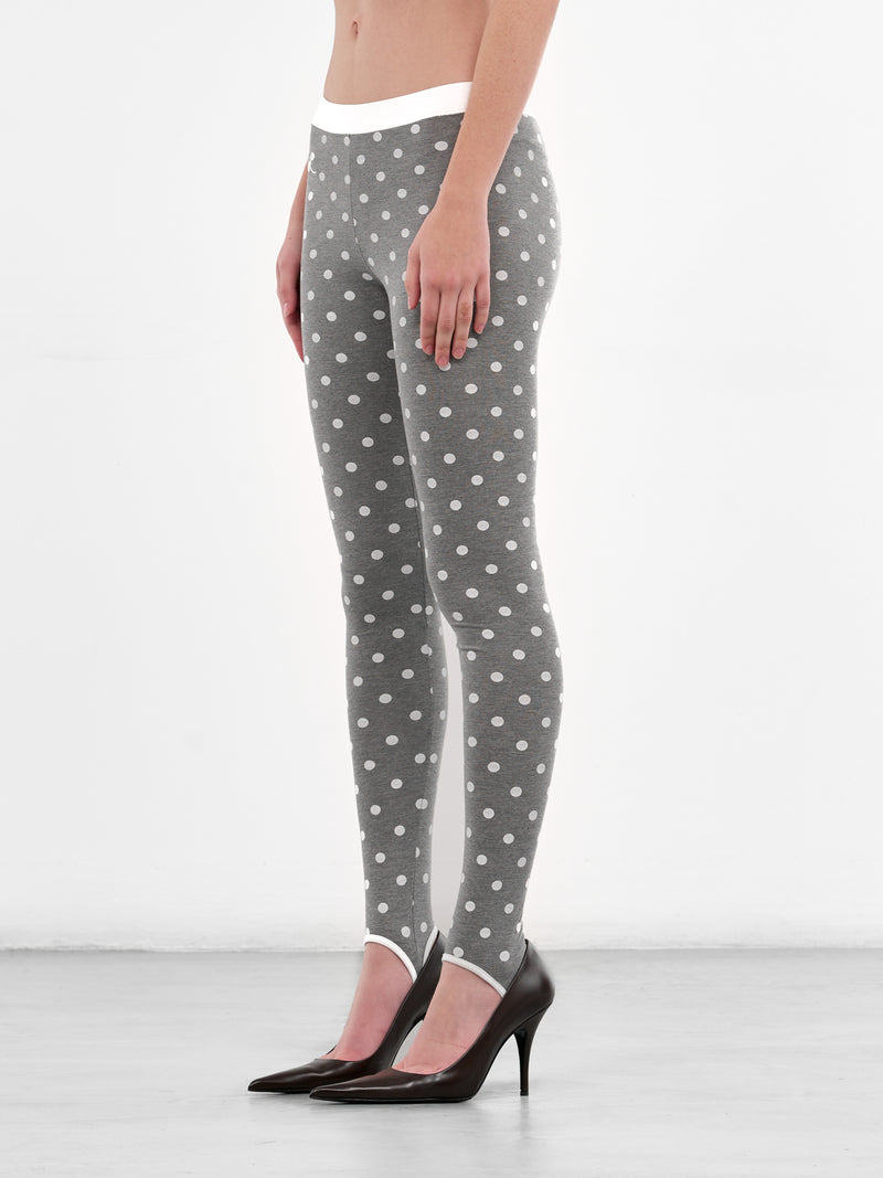 Gray Polka Dots Jersey Leggings (RR-J114-GREY-POLKA-DOTS)