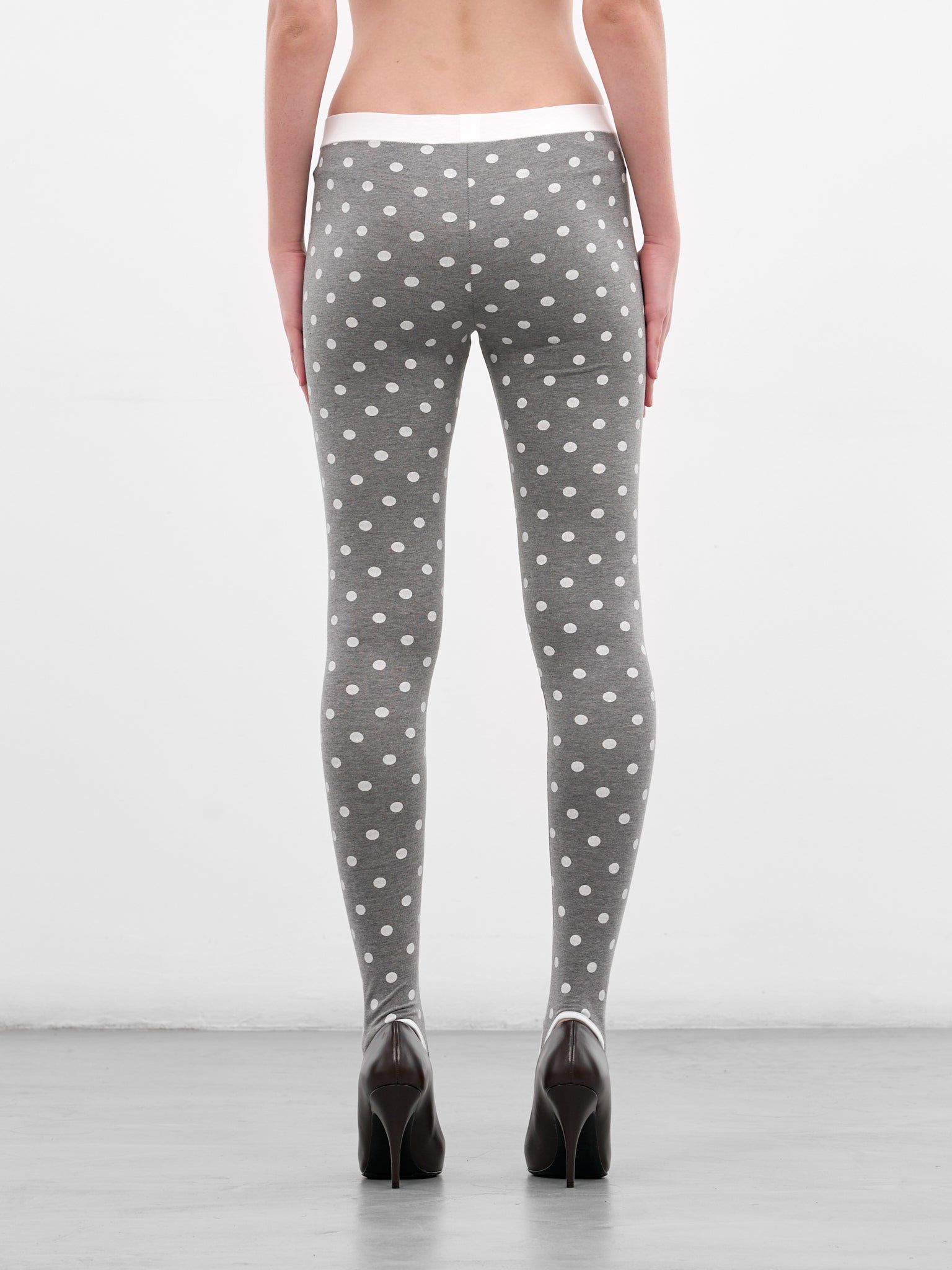 Gray Polka Dots Jersey Leggings (RR-J114-GREY-POLKA-DOTS)