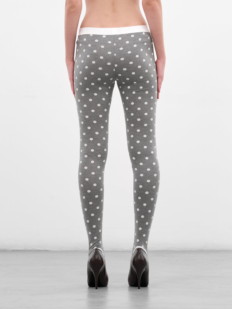Gray Polka Dots Jersey Leggings (RR-J114-GREY-POLKA-DOTS)