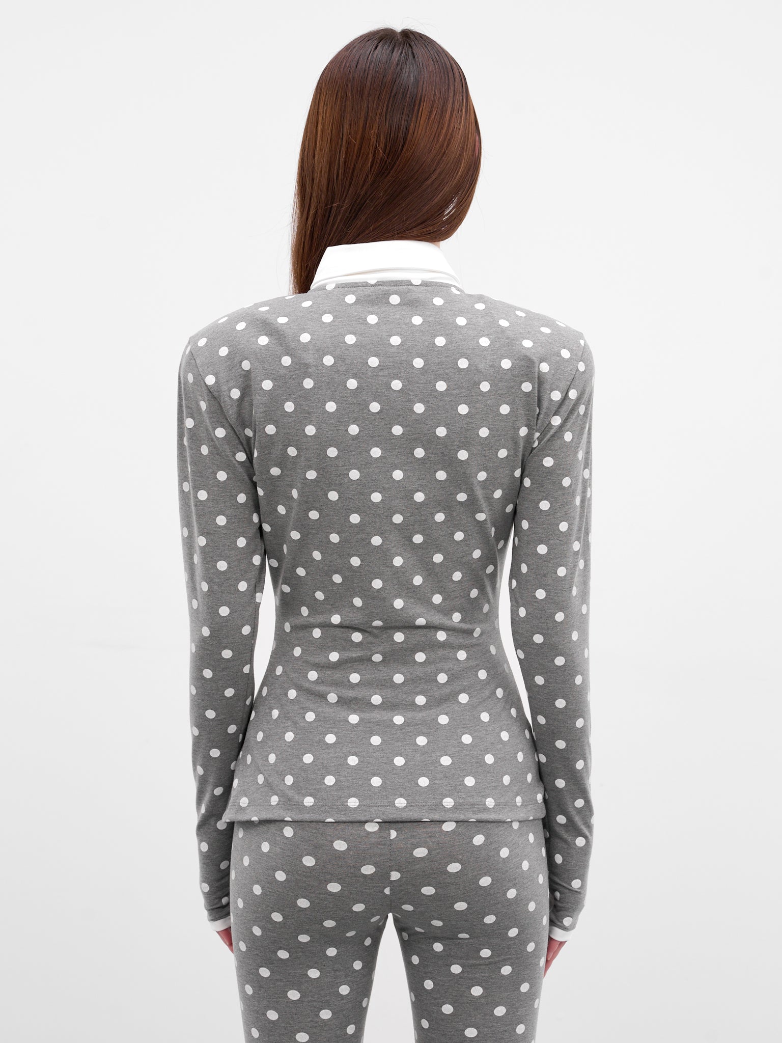 Gray Polka Dot Jersey Polo (RR-J115-GREY-POLKA-DOTS)