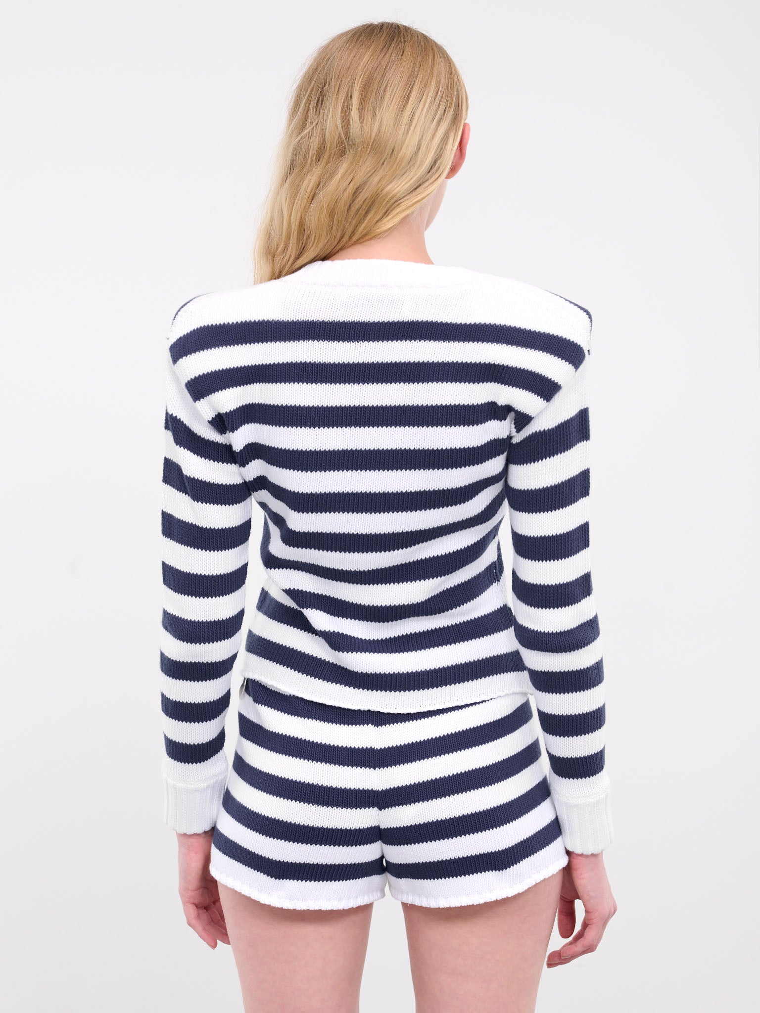 Stripe Knit Cardigan (RR-K037-BLUE-WHITE)