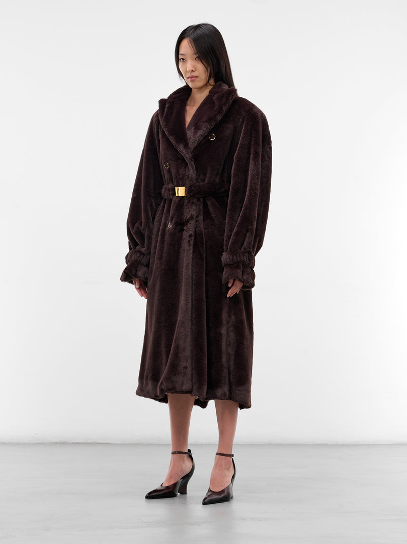 Brown Oversized Vegan Fur Coat (RR164-BROWN)