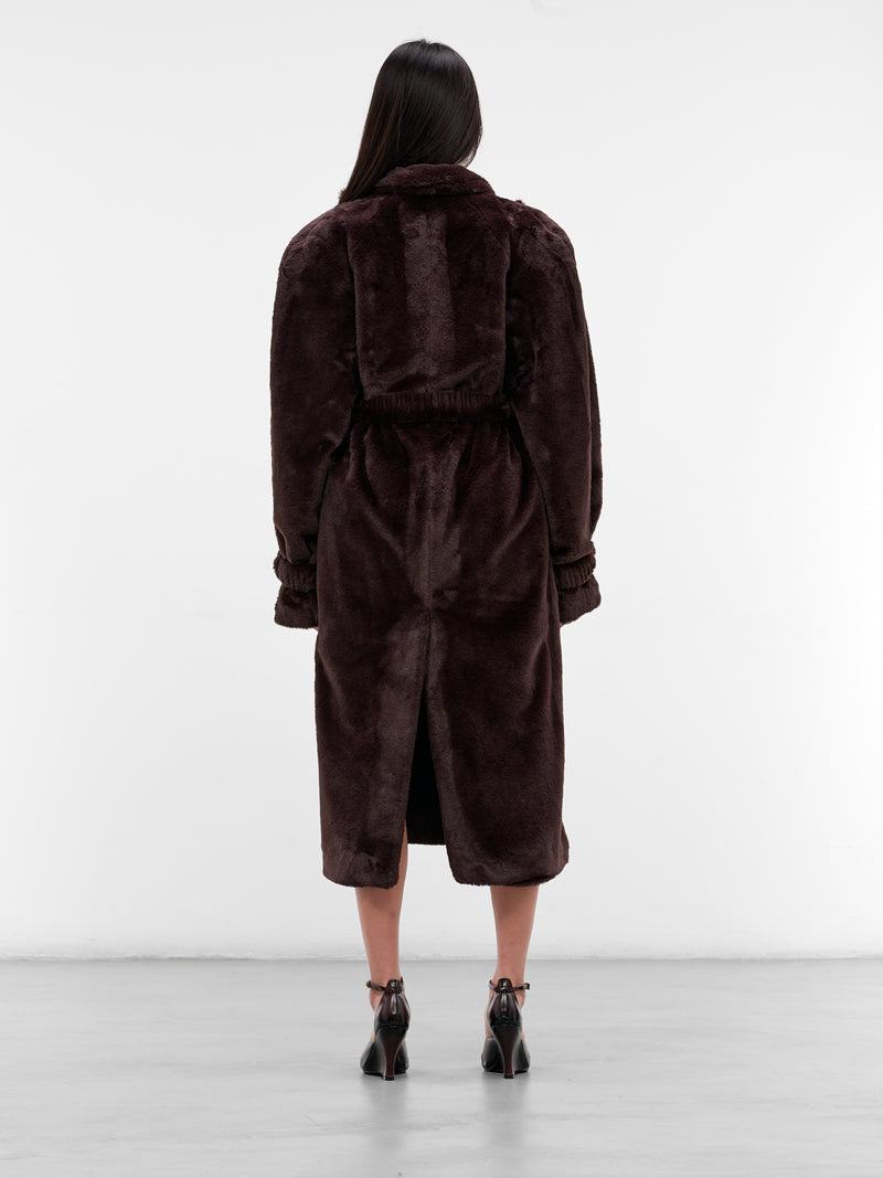 Brown Oversized Vegan Fur Coat (RR164-BROWN)