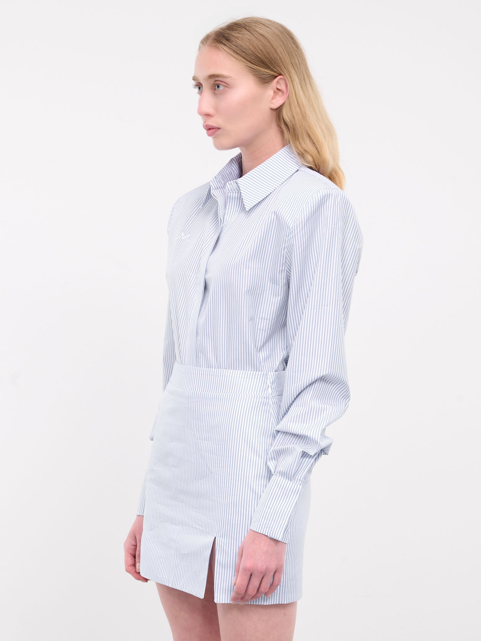 Poplin Classic Shirt (RR182-N-V2-BLUE-WHITE)