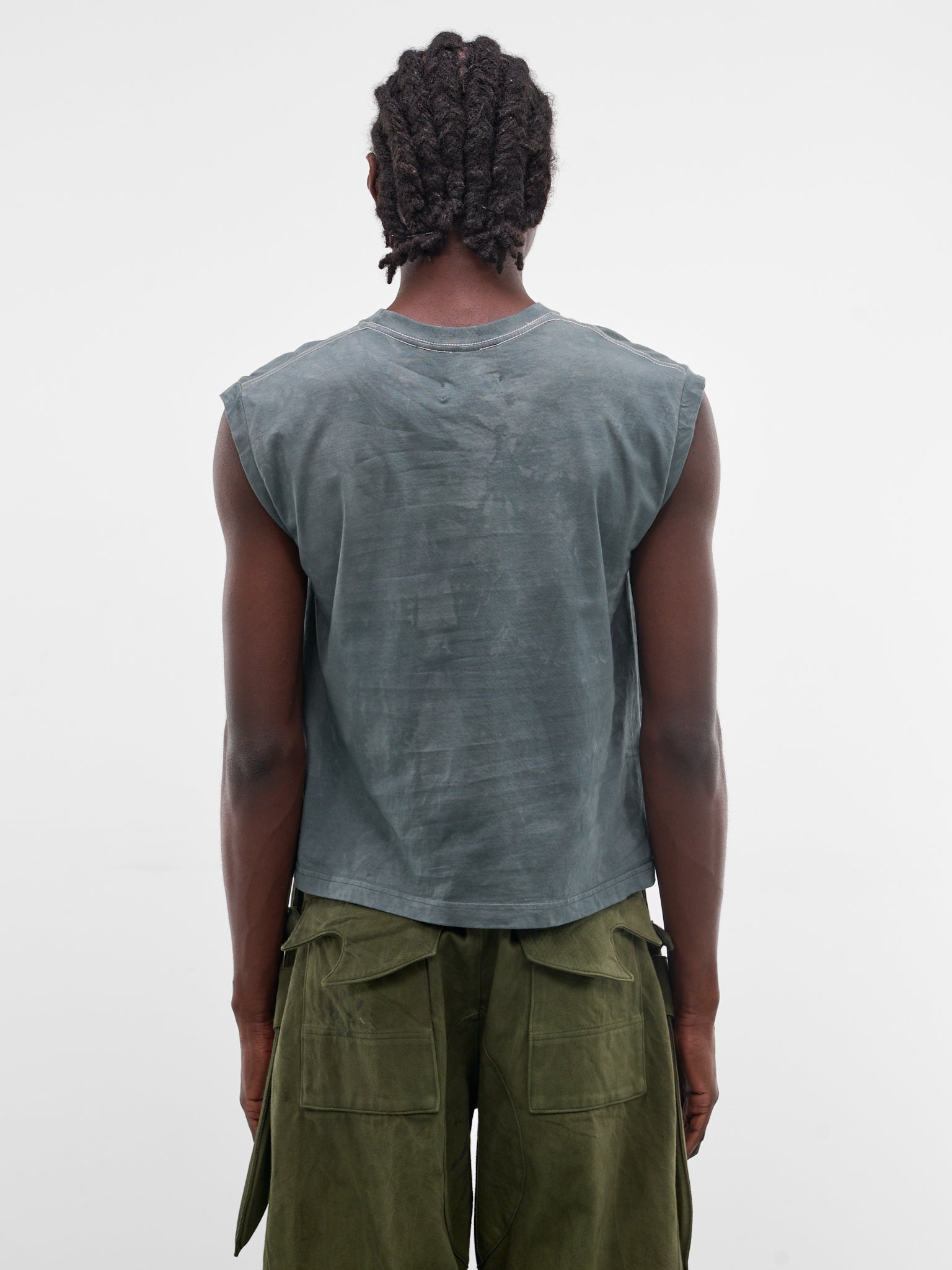 Spray Painted Trilobite Cotton Tank (RS-VEST-OCEAN-STEEL-BLUE)
