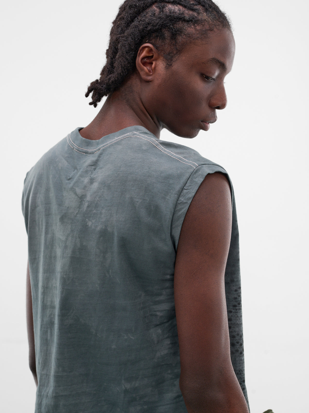 Spray Painted Trilobite Cotton Tank (RS-VEST-OCEAN-STEEL-BLUE)