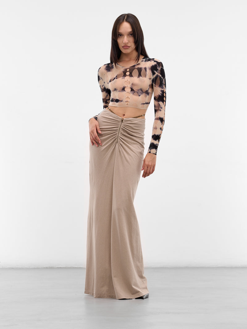 Tie-Dye Cut-Out Crop Top (RSS24JW01O-ONYX-OATMEAL)