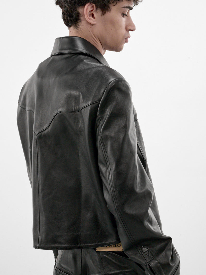 Ruedo Black Cropped Leather Jacket (RUEDO-CROPPED-JACKET-BLACK)