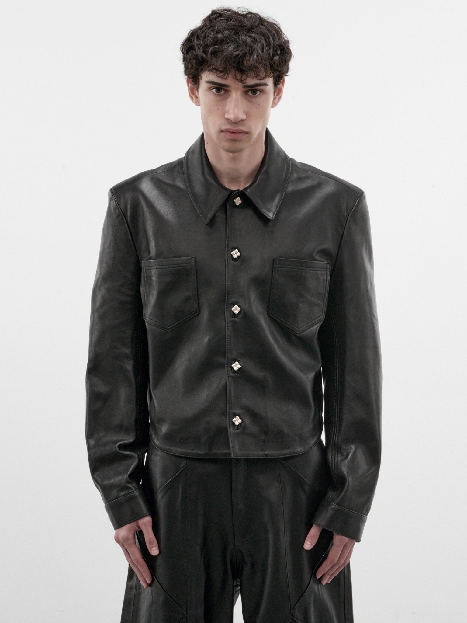 Ruedo Black Cropped Leather Jacket (RUEDO-CROPPED-JACKET-BLACK)