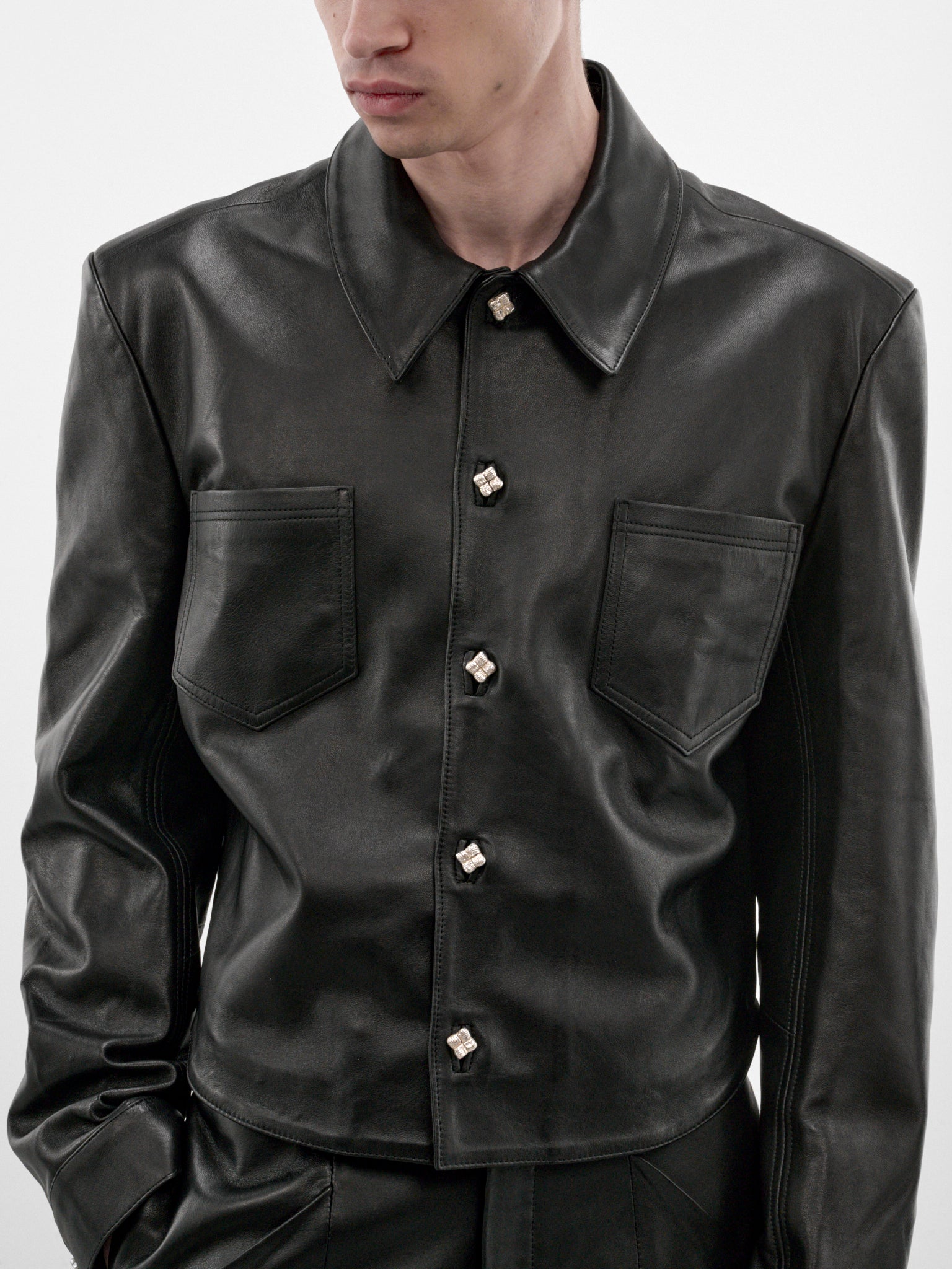 Ruedo Black Cropped Leather Jacket (RUEDO-CROPPED-JACKET-BLACK)