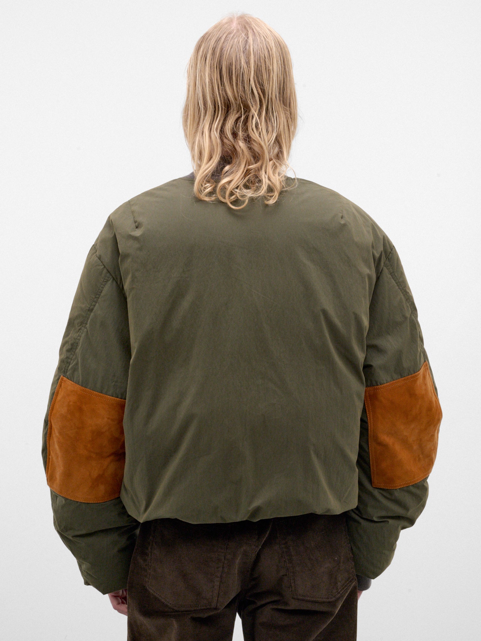 Green Down Padded Bomber Jacket (RW-MN-OUTW000016-CEDAR-GREEN)