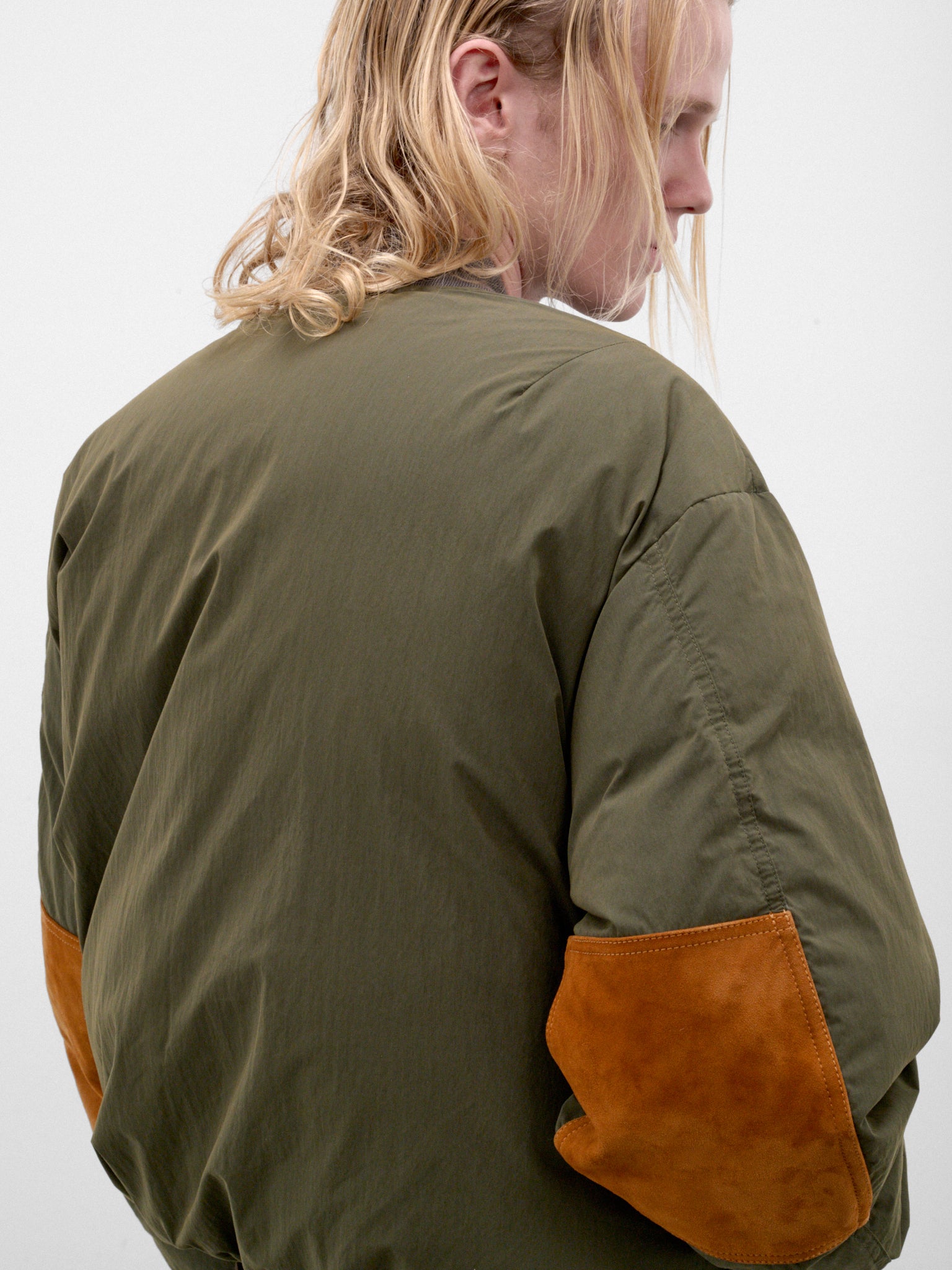 Green Down Padded Bomber Jacket (RW-MN-OUTW000016-CEDAR-GREEN)